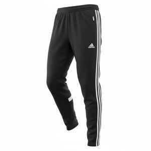EUC Adidas Boys Black Track Soccer Athletic Pants Zipper Ankle - Size M